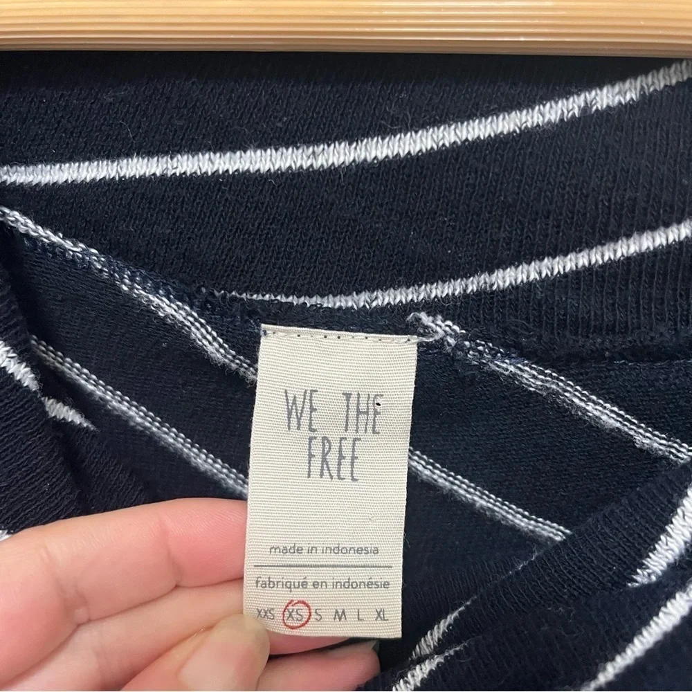 FREE PEOPLE Gotta Have It Indigo Oversized Navy & White Striped Tunic Size XS